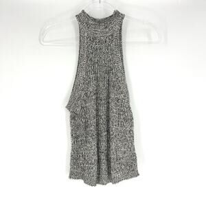 Lovemarks Chunky Knit Halter High‎ Neck Sleeveless Sweater Heather Grey S